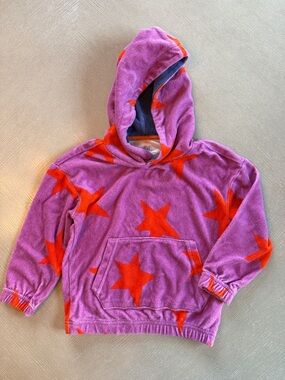 Boden Purple Hoodie with Bright Orange Stars